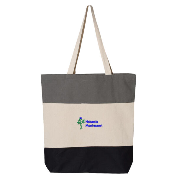 Q-Tees - 11L Tri-Color Tote - Embroidered Logo Thumbnail