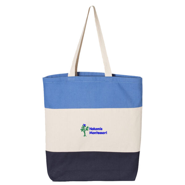 Q-Tees - 11L Tri-Color Tote - Embroidered Logo Thumbnail